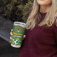 Bolivia La Verde Soccer Tumbler Cup with Number and Flaming Ball Graphic TS04