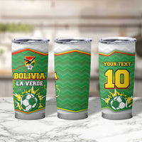Bolivia La Verde Soccer Tumbler Cup with Number and Flaming Ball Graphic TS04