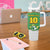 Bolivia La Verde Soccer Tumbler With Handle with Number and Flaming Ball Graphic