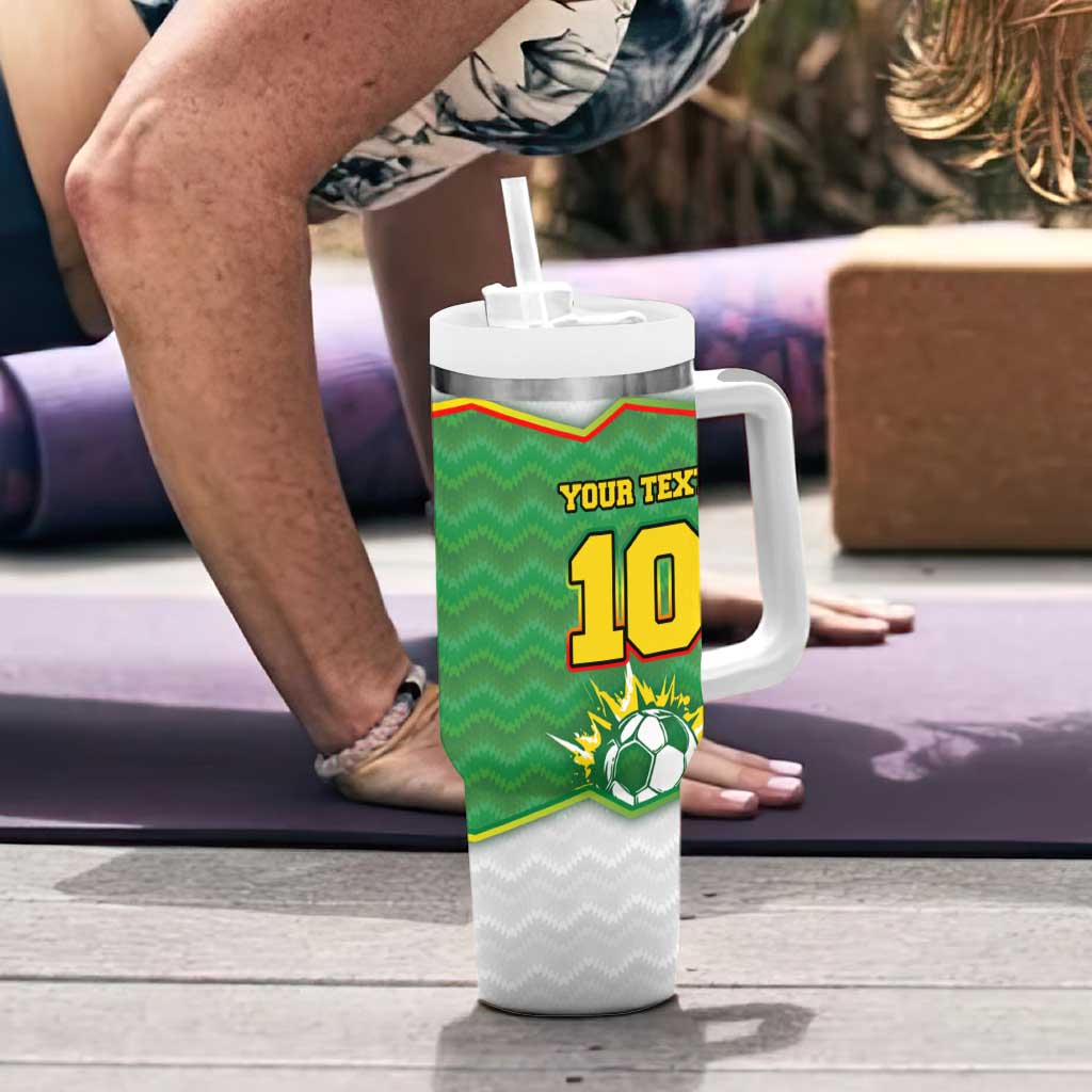 Bolivia La Verde Soccer Tumbler With Handle with Number and Flaming Ball Graphic TS04