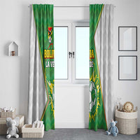 Bolivia La Verde Soccer Window Curtain with Number and Flaming Ball Graphic