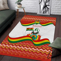 Bolivia Independence Day Area Rug with Flag Colors and August 6 Celebration Design