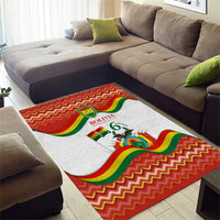 Bolivia Independence Day Area Rug with Flag Colors and August 6 Celebration Design