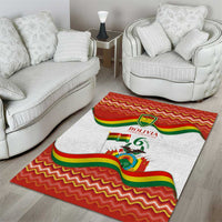 Bolivia Independence Day Area Rug with Flag Colors and August 6 Celebration Design
