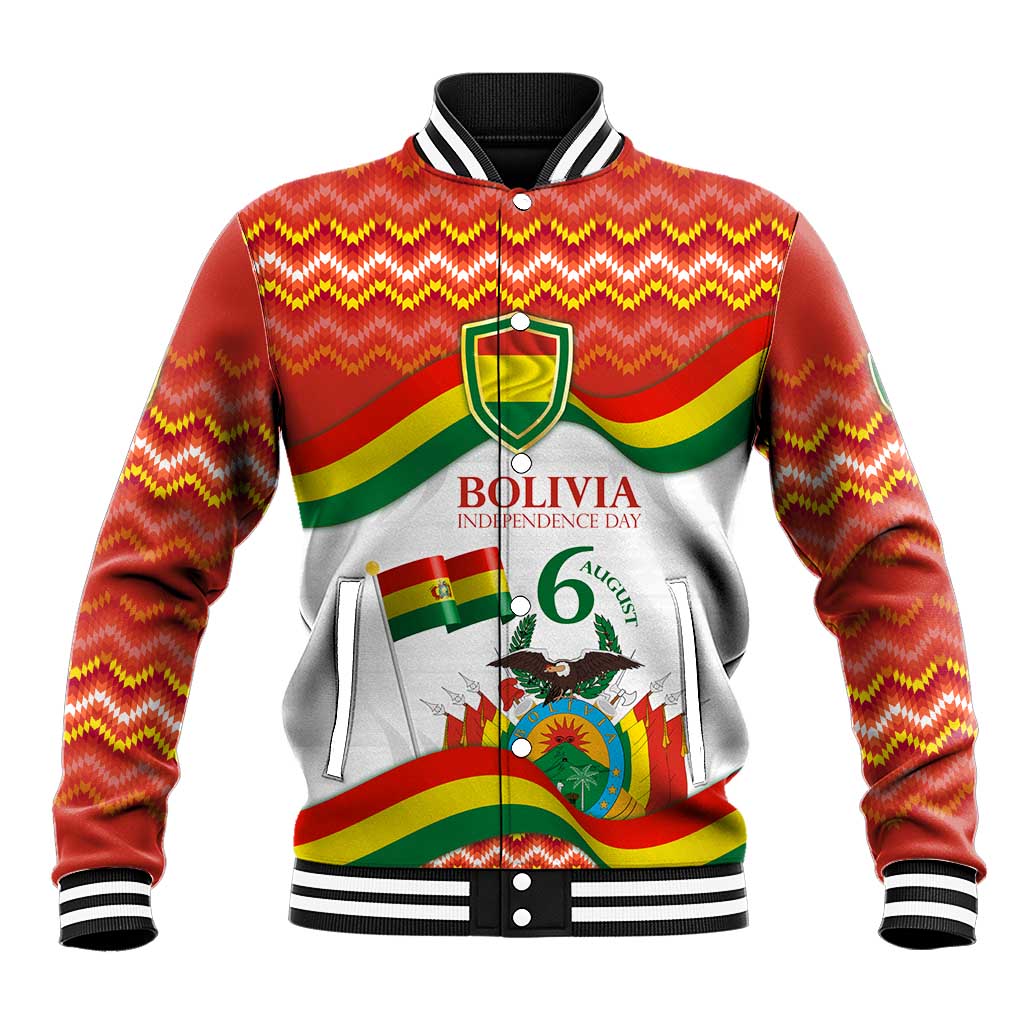Bolivia Independence Day Baseball Jacket with Flag Colors and August 6 Celebration Design