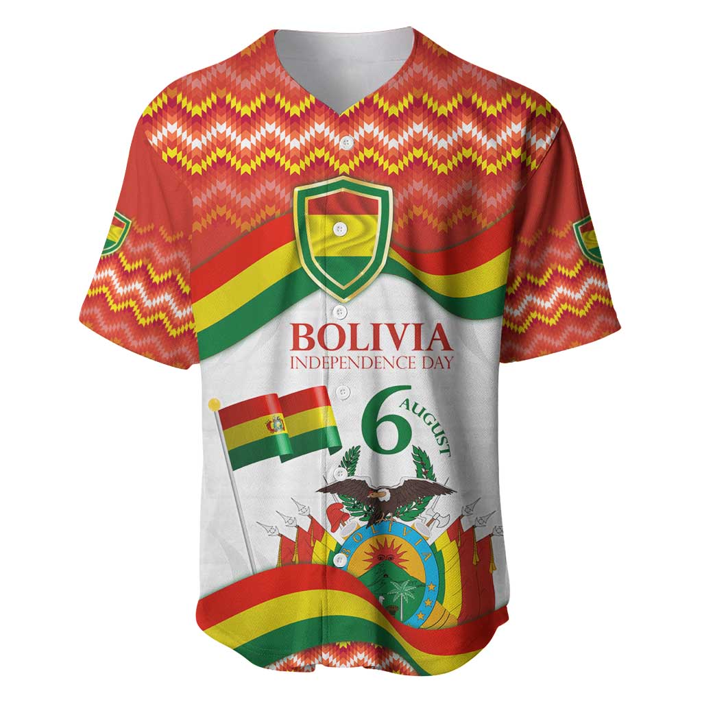 Bolivia Independence Day Baseball Jersey with Flag Colors and August 6 Celebration Design