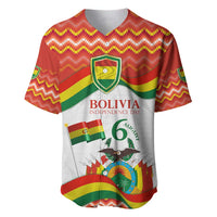 Bolivia Independence Day Baseball Jersey with Flag Colors and August 6 Celebration Design