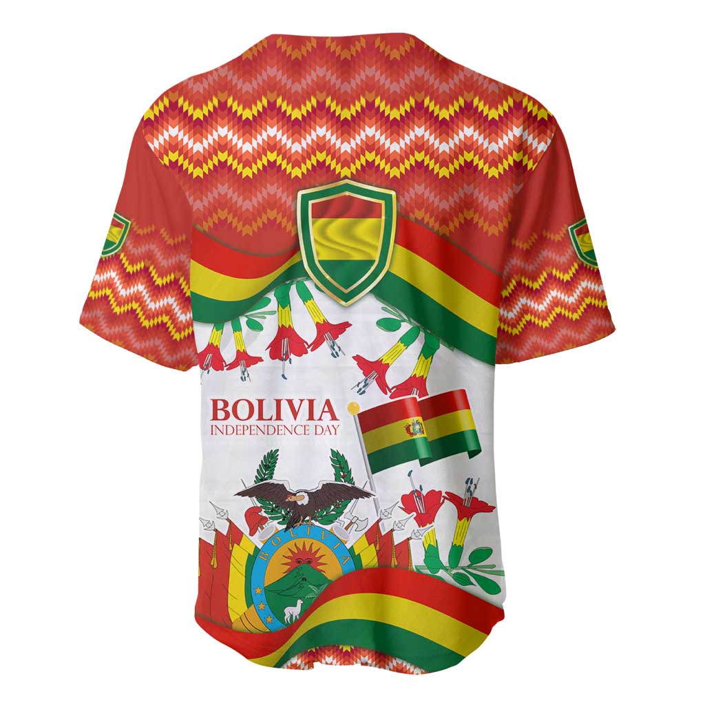 Bolivia Independence Day Baseball Jersey with Flag Colors and August 6 Celebration Design