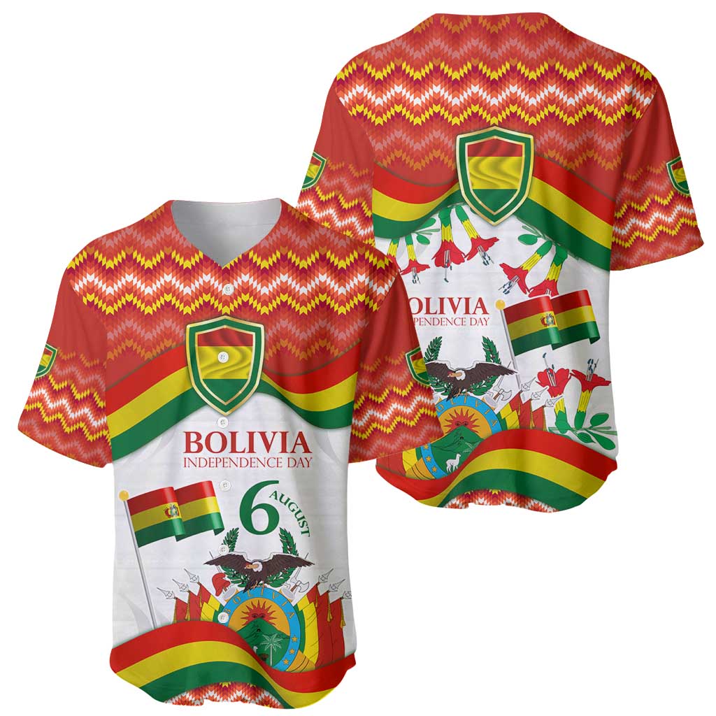 Bolivia Independence Day Baseball Jersey with Flag Colors and August 6 Celebration Design
