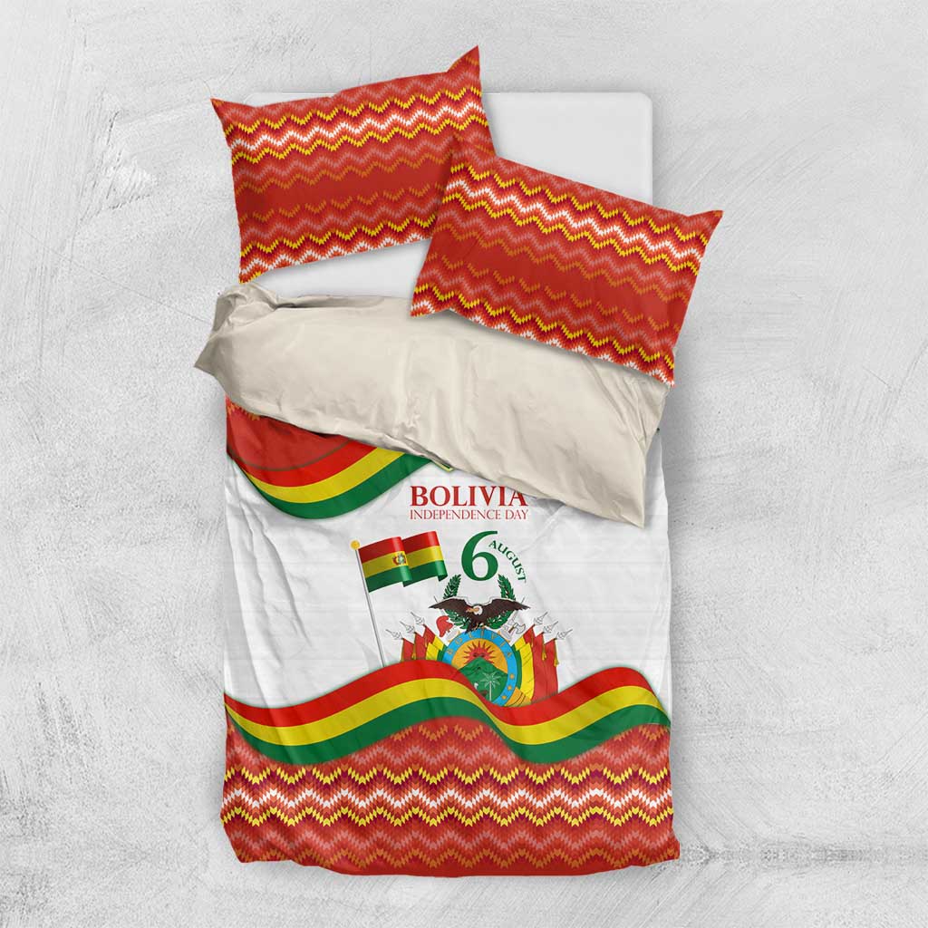 Bolivia Independence Day Bedding Set with Flag Colors and August 6 Celebration Design