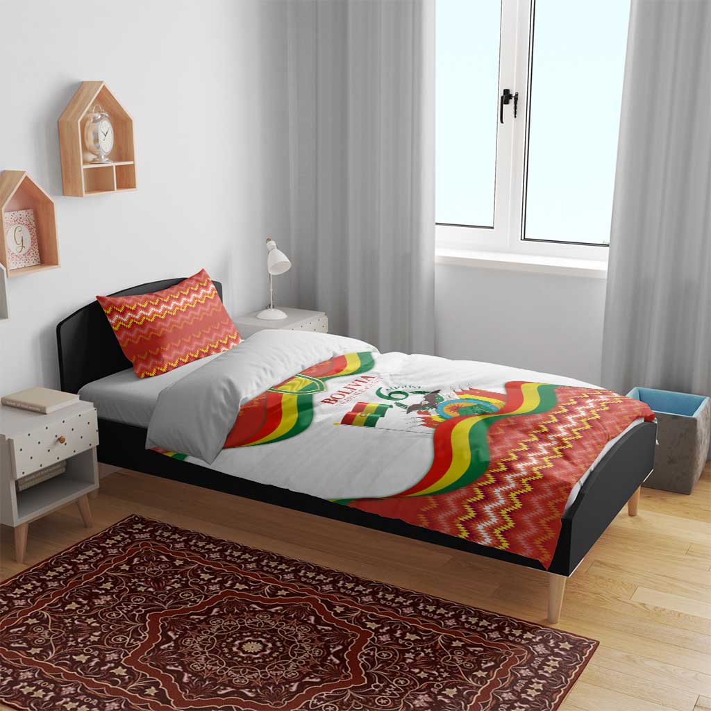 Bolivia Independence Day Bedding Set with Flag Colors and August 6 Celebration Design
