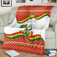 Bolivia Independence Day Blanket with Flag Colors and August 6 Celebration Design