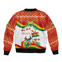 Bolivia Independence Day Bomber Jacket with Flag Colors and August 6 Celebration Design