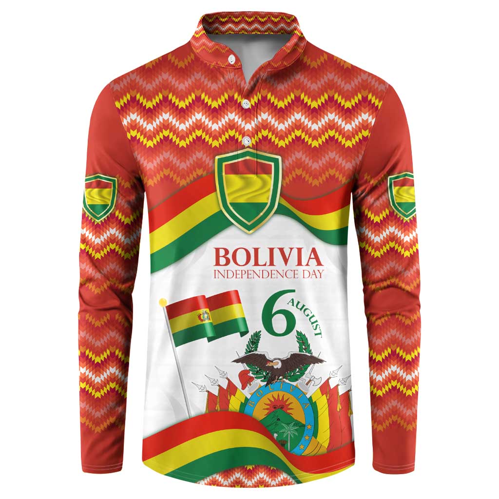 Bolivia Independence Day Button Sweatshirt with Flag Colors and August 6 Celebration Design