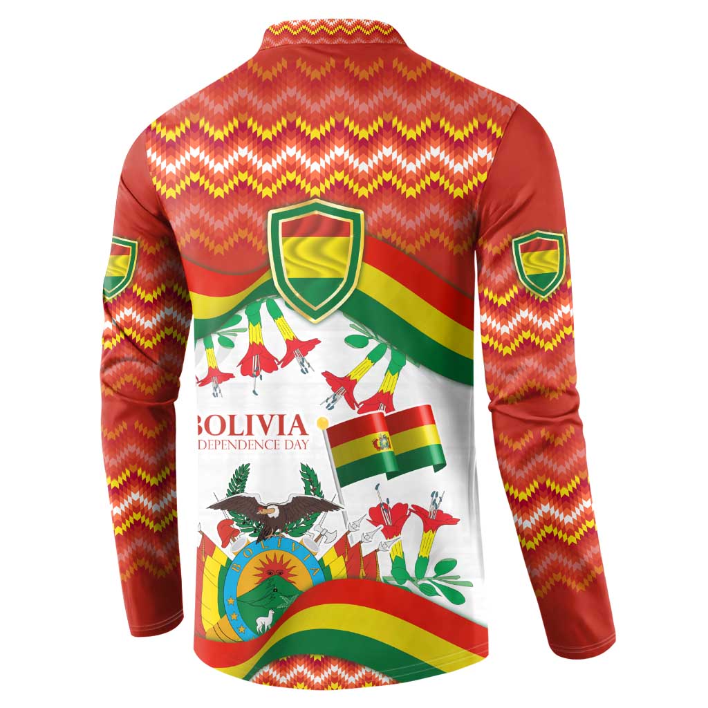 Bolivia Independence Day Button Sweatshirt with Flag Colors and August 6 Celebration Design
