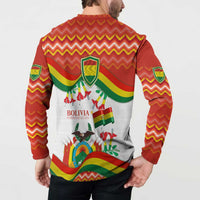 Bolivia Independence Day Button Sweatshirt with Flag Colors and August 6 Celebration Design