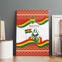 Bolivia Independence Day Canvas Wall Art with Flag Colors and August 6 Celebration Design
