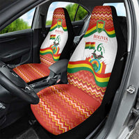 Bolivia Independence Day Car Seat Cover with Flag Colors and August 6 Celebration Design