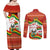 Bolivia Independence Day Couples Matching Off Shoulder Maxi Dress and Long Sleeve Button Shirt with Flag Colors and August 6 Celebration Design