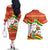 Bolivia Independence Day Couples Matching Off The Shoulder Long Sleeve Dress and Hawaiian Shirt with Flag Colors and August 6 Celebration Design