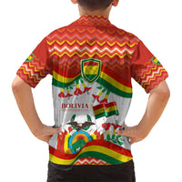Bolivia Independence Day Family Matching Long Sleeve Bodycon Dress and Hawaiian Shirt with Flag Colors and August 6 Celebration Design