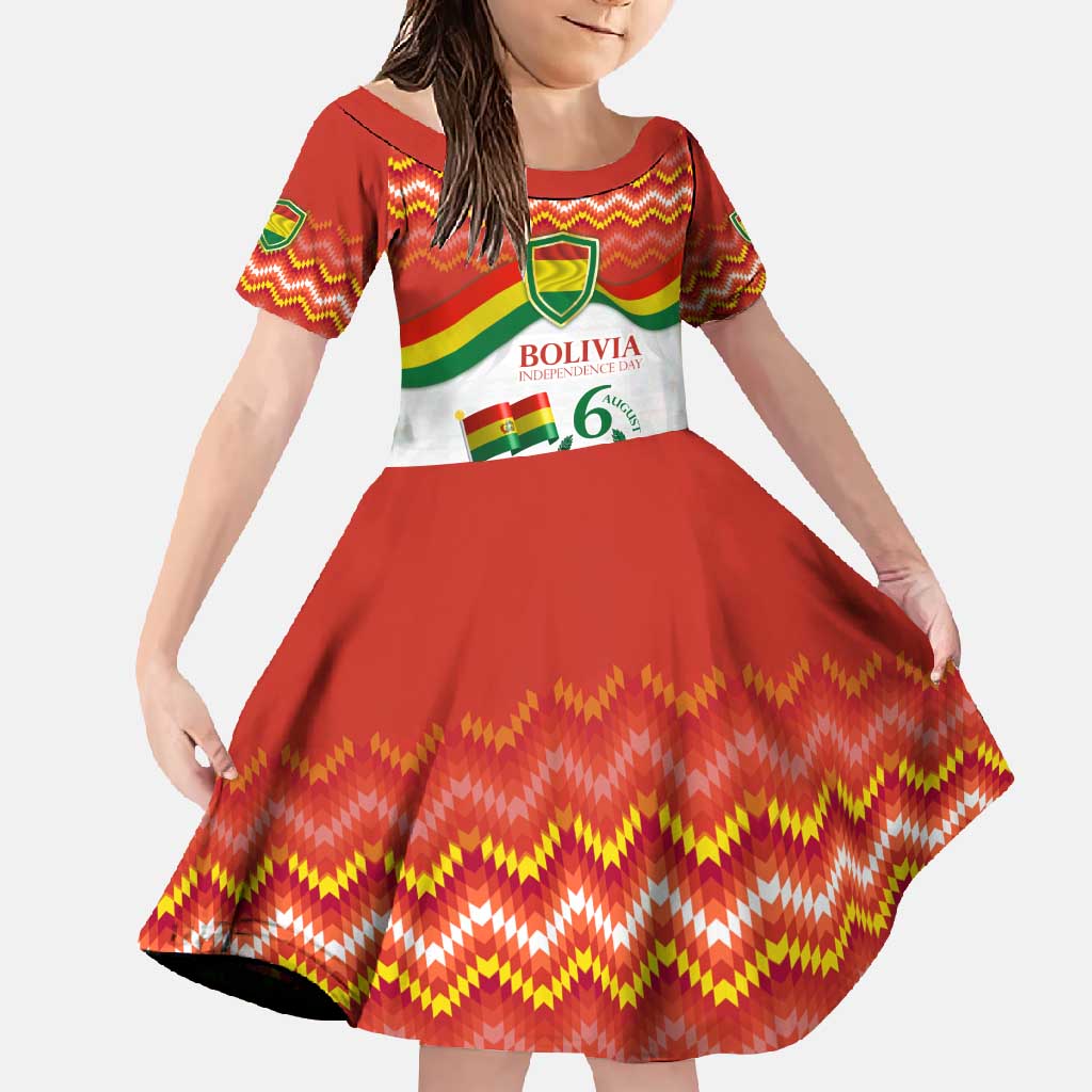 Bolivia Independence Day Family Matching Long Sleeve Bodycon Dress and Hawaiian Shirt with Flag Colors and August 6 Celebration Design