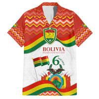 Bolivia Independence Day Family Matching Long Sleeve Bodycon Dress and Hawaiian Shirt with Flag Colors and August 6 Celebration Design