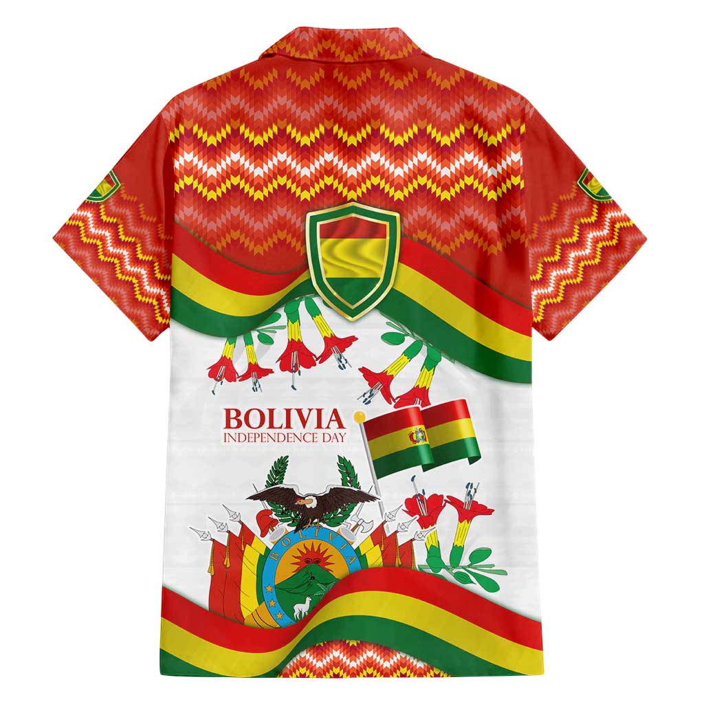 Bolivia Independence Day Family Matching Long Sleeve Bodycon Dress and Hawaiian Shirt with Flag Colors and August 6 Celebration Design