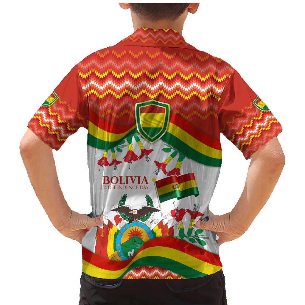 Bolivia Independence Day Family Matching Mermaid Dress and Hawaiian Shirt with Flag Colors and August 6 Celebration Design