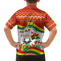 Bolivia Independence Day Family Matching Short Sleeve Bodycon Dress and Hawaiian Shirt with Flag Colors and August 6 Celebration Design