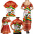 Bolivia Independence Day Family Matching Summer Maxi Dress and Hawaiian Shirt with Flag Colors and August 6 Celebration Design