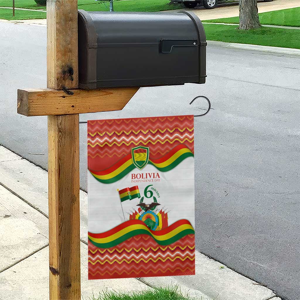 Bolivia Independence Day Garden Flag with Flag Colors and August 6 Celebration Design