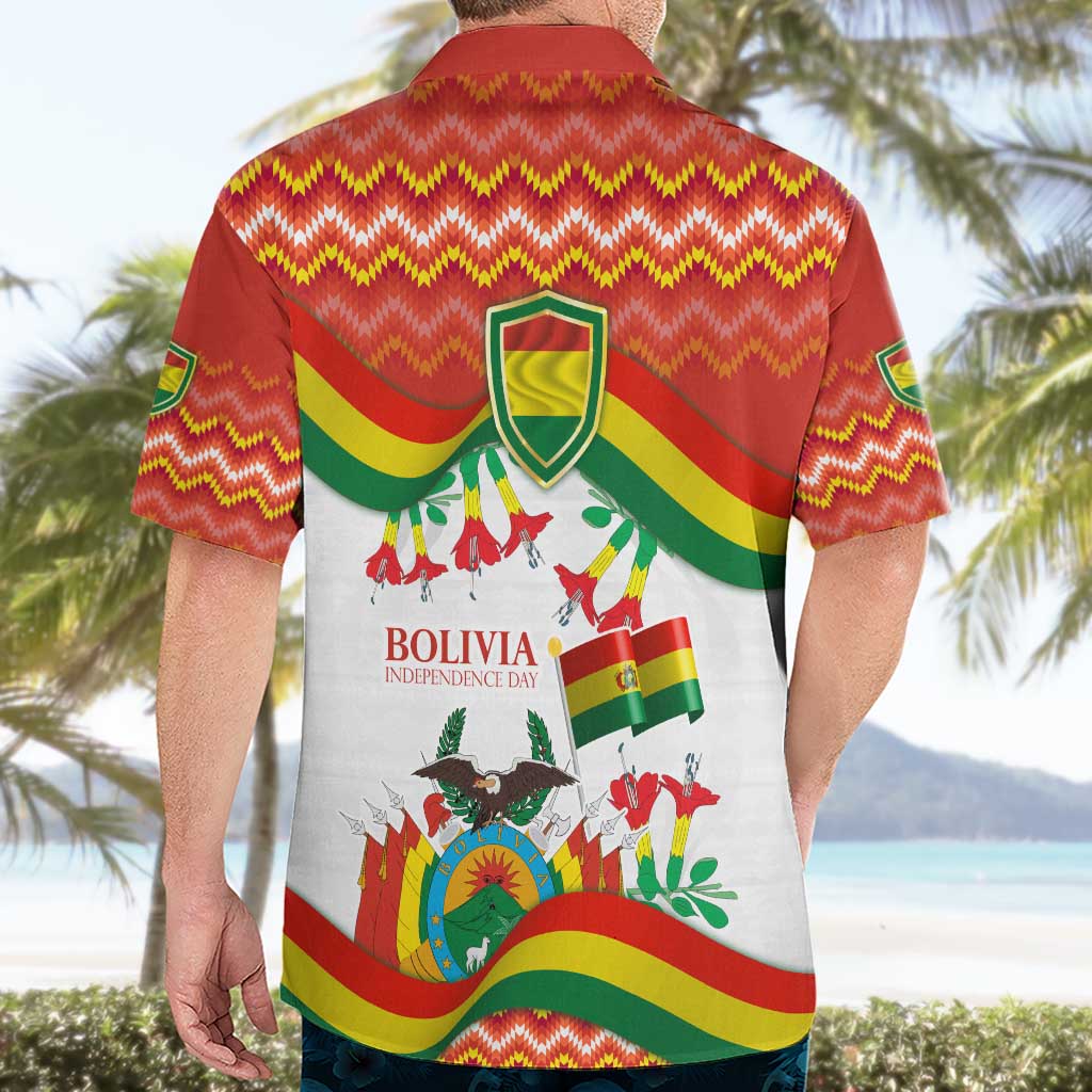 Bolivia Independence Day Hawaiian Shirt with Flag Colors and August 6 Celebration Design