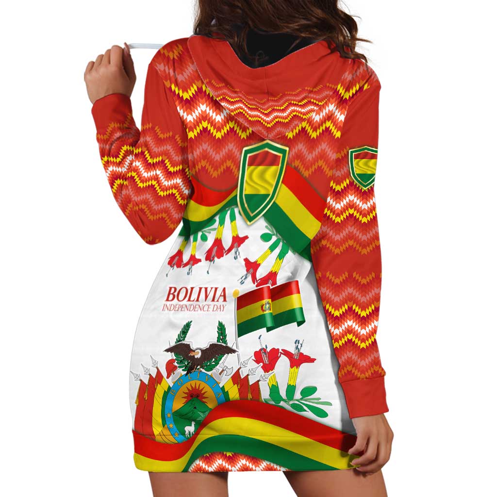 Bolivia Independence Day Hoodie Dress with Flag Colors and August 6 Celebration Design