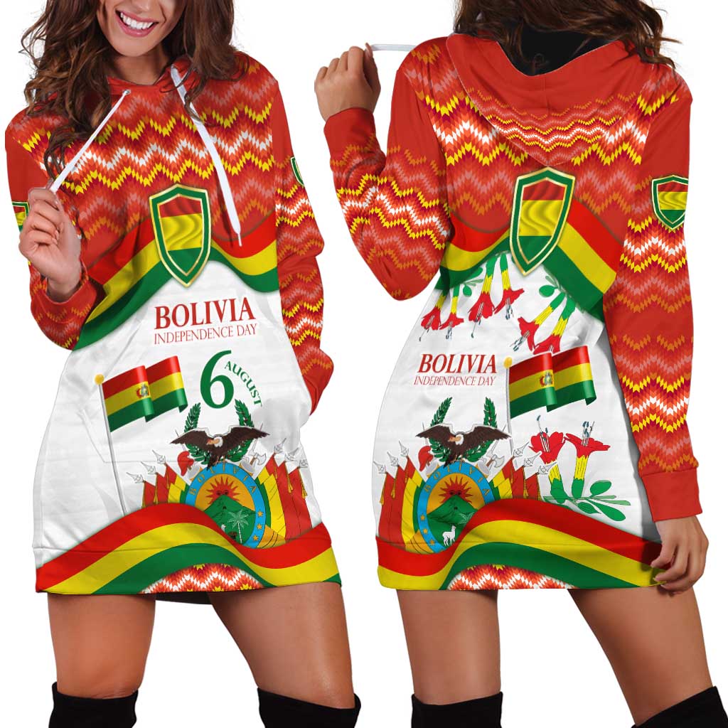 Bolivia Independence Day Hoodie Dress with Flag Colors and August 6 Celebration Design