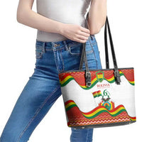 Bolivia Independence Day Leather Tote Bag with Flag Colors and August 6 Celebration Design