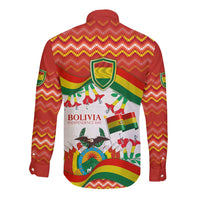 Bolivia Independence Day Long Sleeve Button Shirt with Flag Colors and August 6 Celebration Design