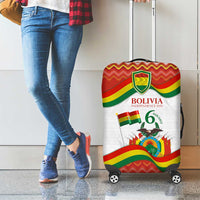 Bolivia Independence Day Luggage Cover with Flag Colors and August 6 Celebration Design