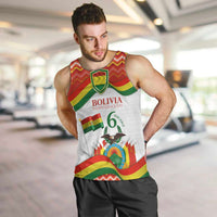 Bolivia Independence Day Men Tank Top with Flag Colors and August 6 Celebration Design