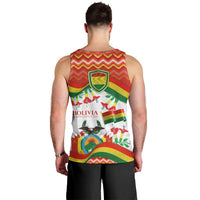 Bolivia Independence Day Men Tank Top with Flag Colors and August 6 Celebration Design