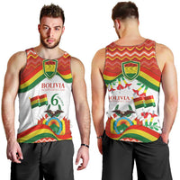 Bolivia Independence Day Men Tank Top with Flag Colors and August 6 Celebration Design