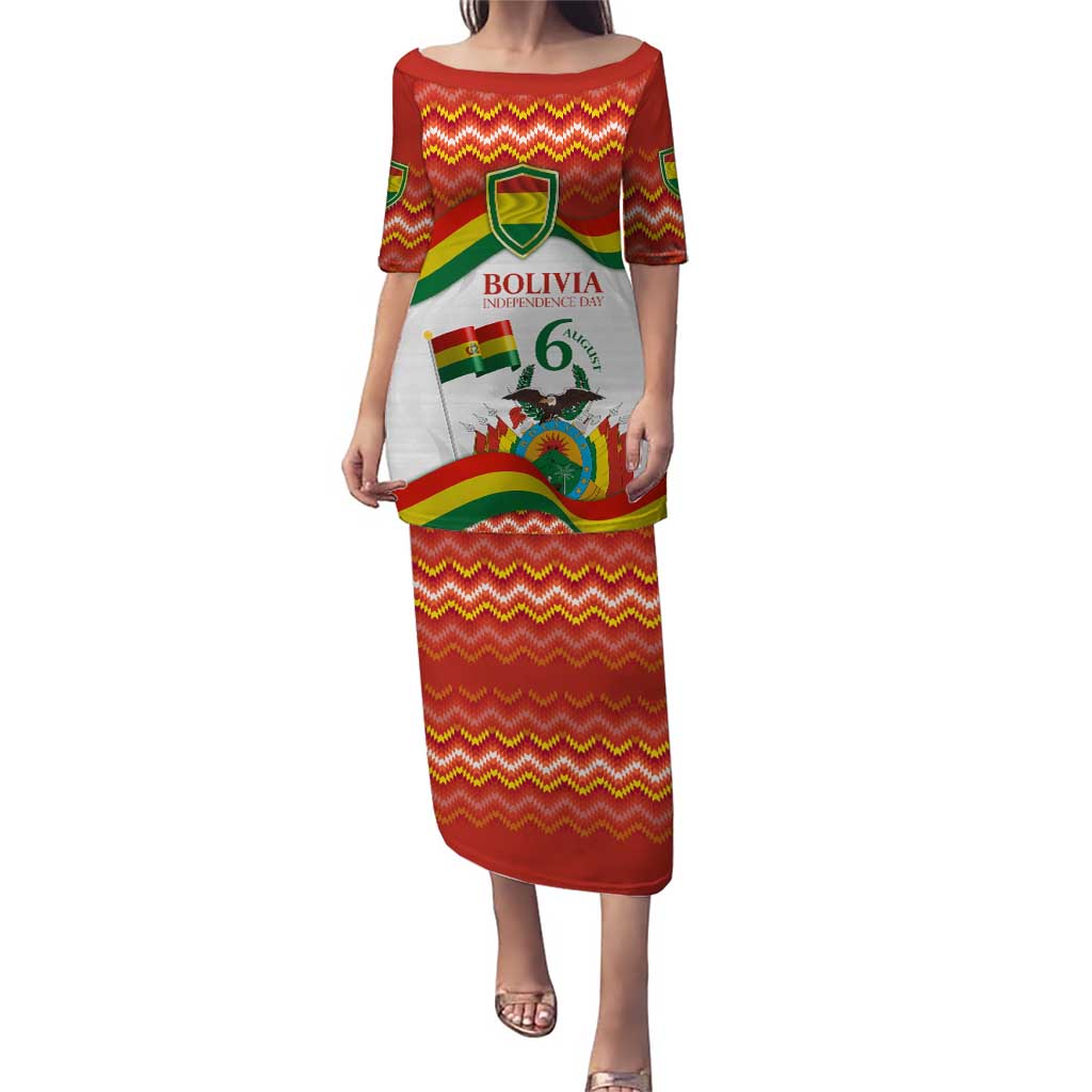 Bolivia Independence Day Puletasi with Flag Colors and August 6 Celebration Design