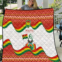 Bolivia Independence Day Quilt with Flag Colors and August 6 Celebration Design