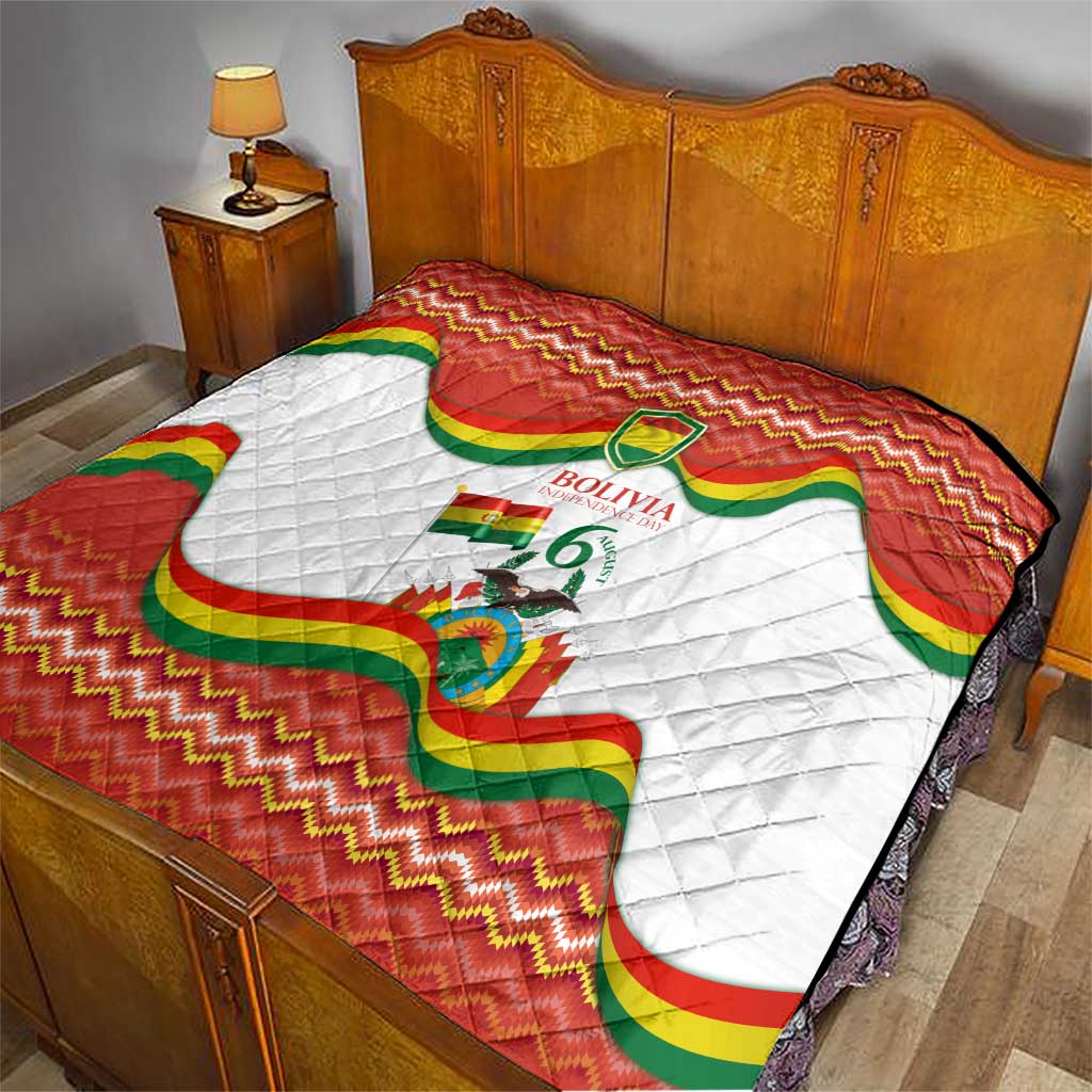 Bolivia Independence Day Quilt with Flag Colors and August 6 Celebration Design