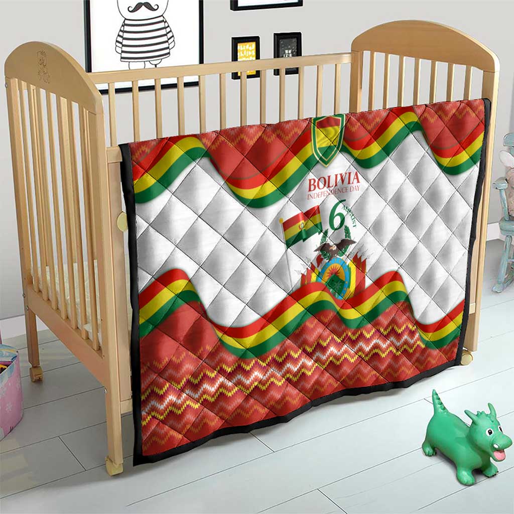 Bolivia Independence Day Quilt with Flag Colors and August 6 Celebration Design