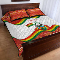 Bolivia Independence Day Quilt Bed Set with Flag Colors and August 6 Celebration Design