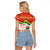 Bolivia Independence Day Raglan Cropped T Shirt with Flag Colors and August 6 Celebration Design