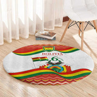 Bolivia Independence Day Round Carpet with Flag Colors and August 6 Celebration Design