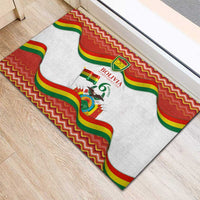 Bolivia Independence Day Rubber Doormat with Flag Colors and August 6 Celebration Design