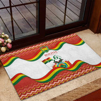 Bolivia Independence Day Rubber Doormat with Flag Colors and August 6 Celebration Design